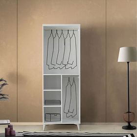 GuneyStore Sport 2 Kapaklı Komple Mdf Beyaz Gardırop