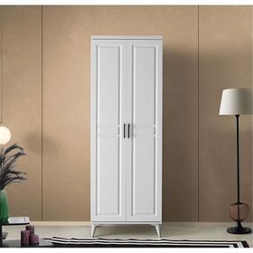 GuneyStore Sport 2 Kapaklı Komple Mdf Beyaz Gardırop
