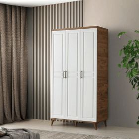 GuneyStore Sport 3 Kapaklı MDF Atlantik Çam Beyaz Gardırop