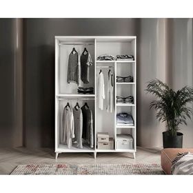 GuneyStore Sport 4 Kapaklı Atlantik Çam Beyaz Gardırop