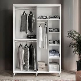 GuneyStore Sport 4 Kapaklı Beyaz Gardırop