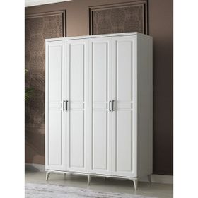 GuneyStore Sport 4 Kapaklı Beyaz Gardırop