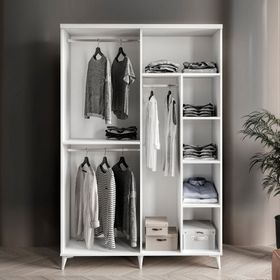 GuneyStore Sport 4 Kapaklı Komple Mdf Beyaz Gardırop