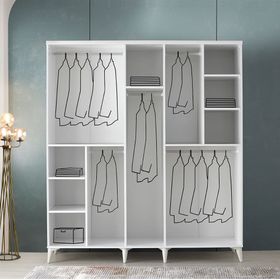 GuneyStore Sport 5 Kapaklı Beyaz Gardırop