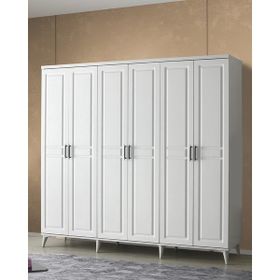 GuneyStore Sport 6 Kapaklı Beyaz Gardırop