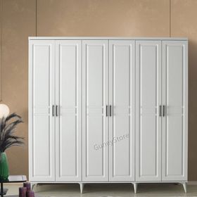 GuneyStore Sport Beyaz 6 Kapaklı Komple Mdf Gardırop