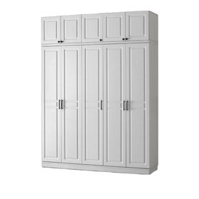 GuneyStore Sport Komple MDF 5 Kapaklı Yüklüklü Beyaz Gardırop