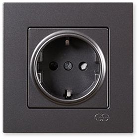 Günsan Çerçeve Hariç Eqona Metallic Füme Topraklı Priz