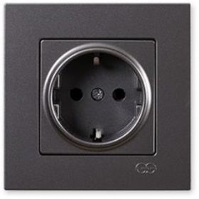 Günsan Çerçeve Hariç Eqona Metallic Füme Topraklı Priz