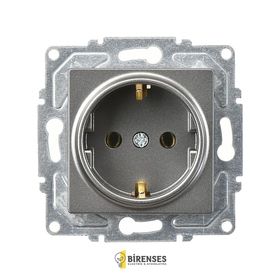 Günsan Çerçeve Hariç Eqona Metallic Füme Topraklı Priz