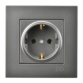 Günsan Çerçeve Hariç Eqona Metallic Füme Topraklı Priz