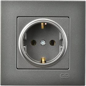 Günsan Çerçeve Hariç Eqona Metallic Füme Topraklı Priz