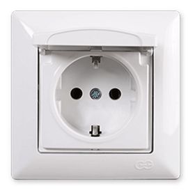 Günsan Elektrik 01281100-100117 Visage Kapaklı Beyaz Topraklı Priz