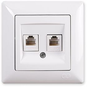 Günsan Elektrik 01281100-100121 Visage İkili Nümeris Beyaz Telefon Priz