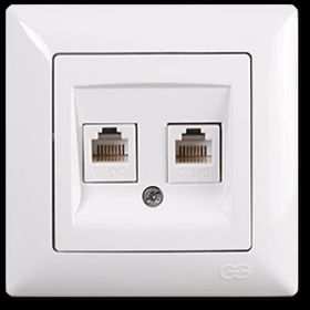 Günsan Elektrik 01281100-100121 Visage İkili Nümeris Beyaz Telefon Priz