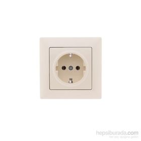 Günsan Elektrik 01281200-100115 Visage Krem Topraklı Priz