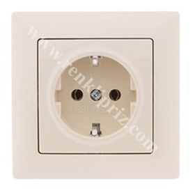 Günsan Elektrik 01281200-100115 Visage Krem Topraklı Priz