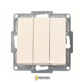 Günsan Elektrik 01281200-100160 Visage Krem Üçlü Anahtar