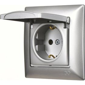 Günsan Elektrik 01281500-100117 Visage Kapaklı Gümüş Topraklı Priz