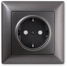 Günsan Elektrik 01281700-100116 Visage Çocuk Korumalı Füme Topraklı Priz