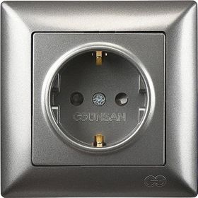 Günsan Elektrik 01281700-100116 Visage Çocuk Korumalı Füme Topraklı Priz