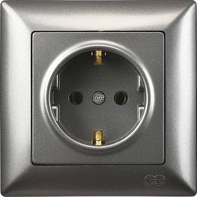 Günsan Elektrik 01281700-100116 Visage Çocuk Korumalı Füme Topraklı Priz