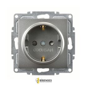 Günsan Elektrik 01281700-100116 Visage Çocuk Korumalı Füme Topraklı Priz
