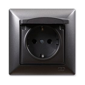 Günsan Elektrik 01281700-100117 Visage Kapaklı Füme Topraklı Priz