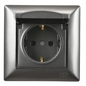 Günsan Elektrik 01281700-100117 Visage Kapaklı Füme Topraklı Priz
