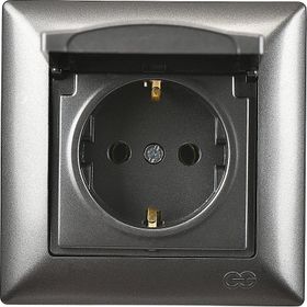 Günsan Elektrik 01281700-100117 Visage Kapaklı Füme Topraklı Priz