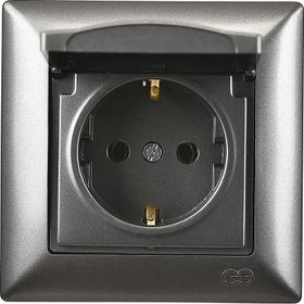 Günsan Elektrik 01281700-100117 Visage Kapaklı Füme Topraklı Priz