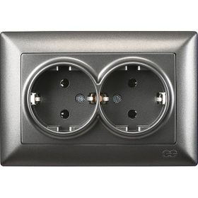 Günsan Elektrik 01281700-100150 Visage İkili Füme Topraklı Priz