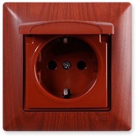 Günsan Elektrik 01282400-100117 Visage Kapaklı Kiraz Topraklı Priz
