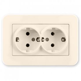 Günsan Elektrik 01371200-100150 Radius İkili Krem Topraklı Priz