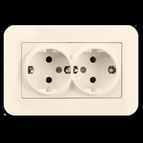 Günsan Elektrik 01371200-100150 Radius İkili Krem Topraklı Priz