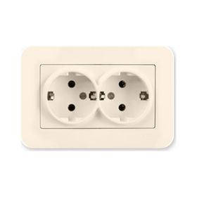 Günsan Elektrik 01371200-100150 Radius İkili Krem Topraklı Priz