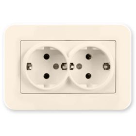 Günsan Elektrik 01371200-100150 Radius İkili Krem Topraklı Priz