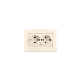Günsan Elektrik 01371200-100150 Radius İkili Krem Topraklı Priz
