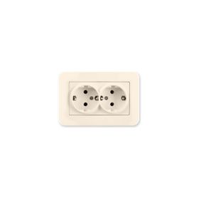 Günsan Elektrik 01371200-100150 Radius İkili Krem Topraklı Priz