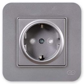 Günsan Elektrik 01371500-100116 Radius Çocuk Korumalı Gümüş Topraklı Priz