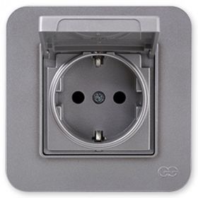 Günsan Elektrik 01371500-100117 Radius Kapaklı Gümüş Topraklı Priz