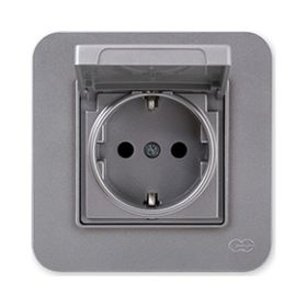 Günsan Elektrik 01371500-100117 Radius Kapaklı Gümüş Topraklı Priz