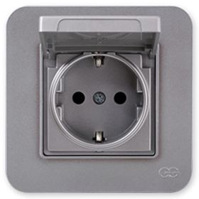 Günsan Elektrik 01371500-100117 Radius Kapaklı Gümüş Topraklı Priz