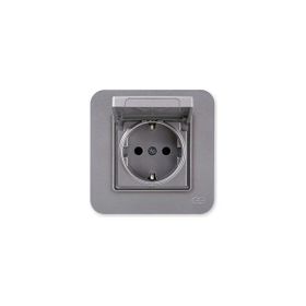 Günsan Elektrik 01371500-100117 Radius Kapaklı Gümüş Topraklı Priz