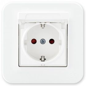 Günsan Elektrik 01379300-100138 Radius Çocuk Korumalı Kapaklı Fildişi Beyazı Topraklı Priz