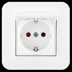 Günsan Elektrik 01379300-100138 Radius Çocuk Korumalı Kapaklı Fildişi Beyazı Topraklı Priz