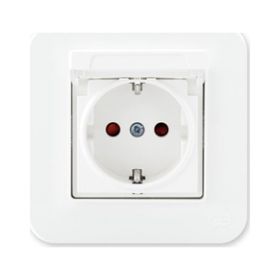 Günsan Elektrik 01379300-100138 Radius Çocuk Korumalı Kapaklı Fildişi Beyazı Topraklı Priz