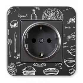 Günsan Elektrik 01381700-803115 Radius Design Füme-Gourmet Topraklı Priz