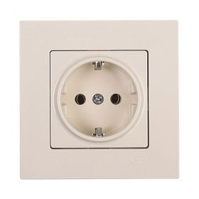 Günsan Elektrik 01401200-100116 Eqona Çocuk Korumalı Krem Topraklı Priz
