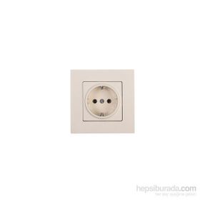 Günsan Elektrik 01401200-100116 Eqona Çocuk Korumalı Krem Topraklı Priz